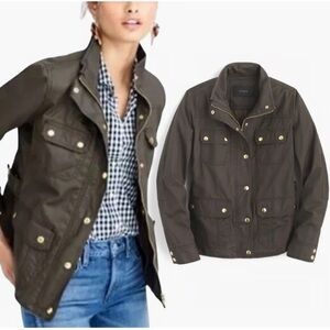 J.Crew Women’s Utility Jacket | Dark Brown w/ Gold Buttons | Chic Layering Piece